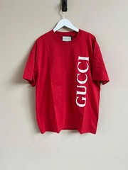 Gucci Oversized Vertical Logo Tee in Red BNWT S