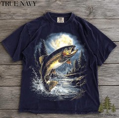 Rainbow Trout Moon Fishing Comfort Tee Angler Fisherman Gift