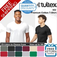 🔥 Tultex Men Premium combed ring-spun Cotton T-shirt top Up To 3XL 502