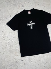 Supreme Cross Box Logo Black Tee Shirt AW20 Made in USA Men Size S