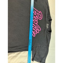 Barbie Movie Graphic T-Shirt Mens Large Black Pink Script Logo Cotton Crewneck