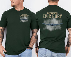 Operation Epic Fury T-Shirt, Patriotic American Flag Front & Back T-Shirt