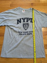 NYPD NEW YORK CITY POLICE DEPT Graphic T-Shirt Gray Adult Large Y2K