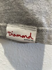 Diamond Supply Co Mens T-Shirt Medium Gray Red Script Logo OG Classic Skateboard