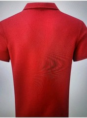 Men’s Super Soft Lapel Neck T-Shirt- Stretchy & Breathable, Red SZ Large