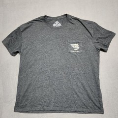 Burlebo Shirt Men XL Heather Gray Camo Logo Pocket Tee Outdoors Hunt Fishing BBQ
