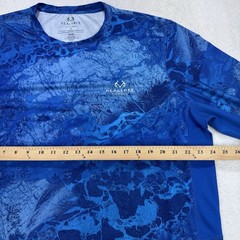 Real Tree Rash Guard Shirt Men XL Blue Ocean Camo Fishing LS Beach Outdoors