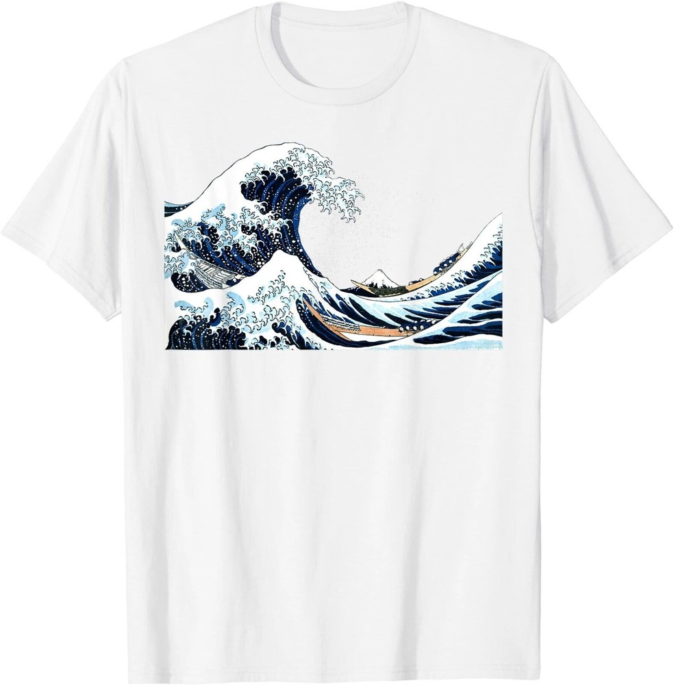 The Great Wave off Kanagawa Hokusai Japanese Art T-Shirt Gift, Size M – 3XL