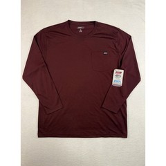 Genuine Dickies Mens XL Long Sleeve Pocket Tee Relaxed Fit Performance Burgundy