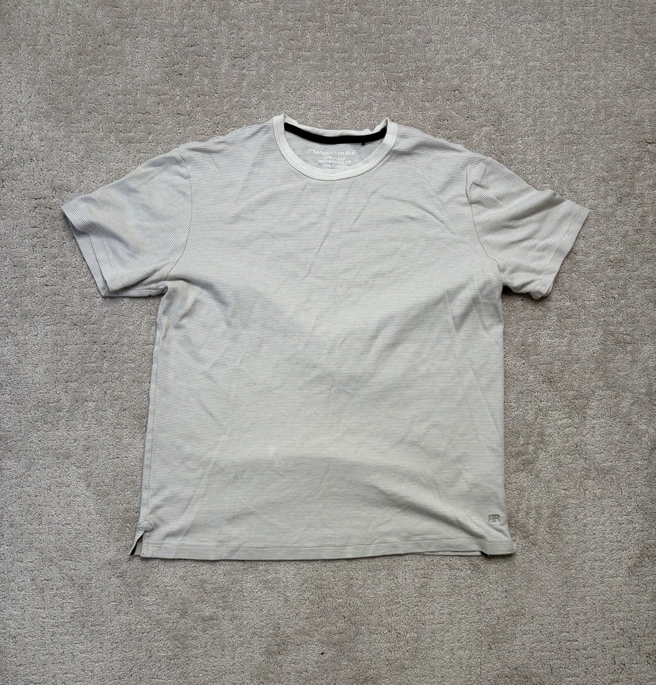 Banana Republic Striped Beige T Shirt Men’s Size M