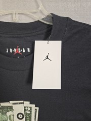 Nike Air Jordan AJ3 T-shirt Large Men Black Pure Money Logo Crewneck Graphic Tee