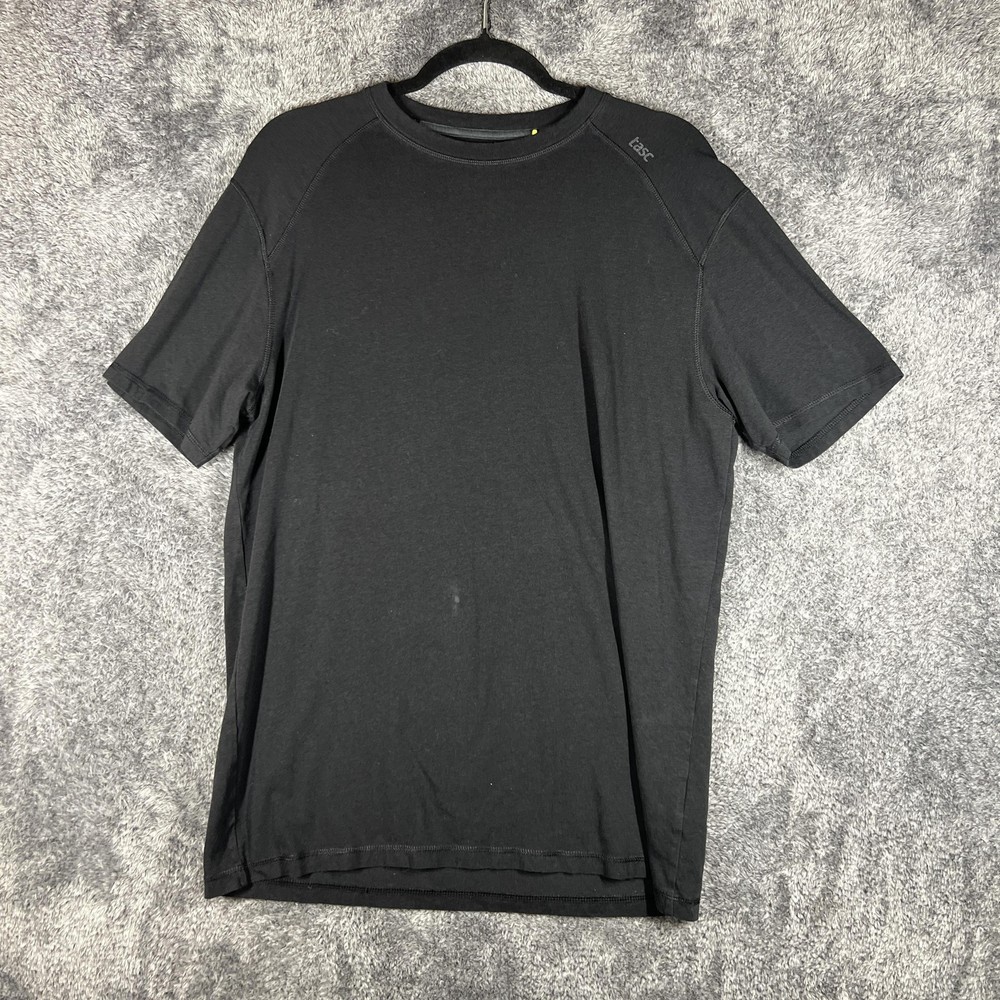 Tasc Shirt Mens M Black Bamboo Performance Crewneck Tagless Stretch Short Sleeve