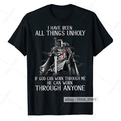Christian Knight Templar T-Shirt Warrior Of God Can Work Through Me Crusader Tee