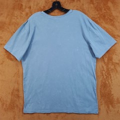 HEDGE Shirt Mens XL Blue Pullover Henley Mineral Wash Slub 100% Cotton Casual