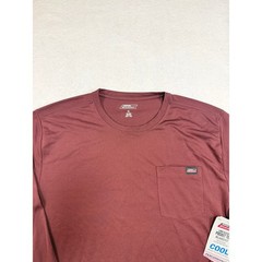 Genuine Dickies Mens XL Long Sleeve Pocket Tee Relaxed Fit Performance Burgundy