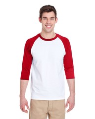 Gildan G570 Adult 100% USA Heavy Cotton Three-Quarter Raglan Sleeve T-Shirt