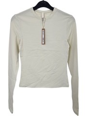Skims Cotton Jersey Long Sleeve T-Shirt High Neck Bone XS