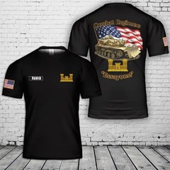 Custom name US Army Combat Engineer M728 CEV 3D T-Shirt