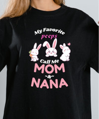 CALL ME MOM EASTER Gildan Soft Custom-Made Made T Shirt ANY SIZE Black Universal