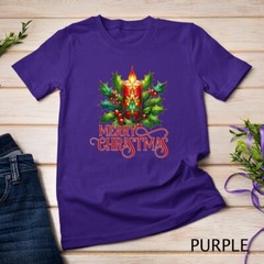 Beautiful and Festive Holiday Candle Graphic Funny Christmas Unisex T-shirt