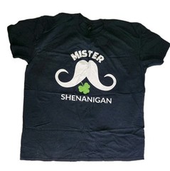 Anvil T Shirt Mens 2XL Black MISTER SHENANIGAN Cloverleaf St Patrick’s Day