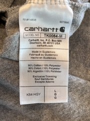 Carhartt Henley T Shirt Pocket Tee Mens Large Loose Fit Short Sleeve Gray K84