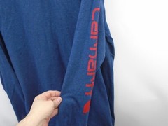 Carhartt K231 Mens Size M Mid-weight Long Sleeve Oversized Blue Workwear