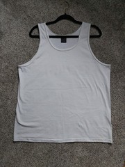 Vtg Guard Shirt Mens XLarge White Racerback Tank Top Graphic Sleeveless Made USA