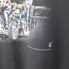 Vintage Thunder Road Biker T Shirt XXL Wolf Motorcycle Double Sided Graphic USA