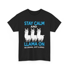 Stay Calm Llama On T-Shirt Cute Animal Lover Tee Funny Shirt