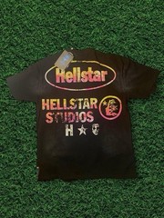Hellstar Men’s Black Graphic Print Crew Neck Short Sleeve T-Shirt Logo