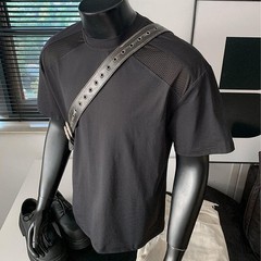 Short Sleeve Men’s T-Shirt with Mesh Shoulders – Quick Dry Breathable US Style