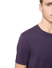 Armani Exchange Men Pima Cotton Crew Neck Shirt Eggplanet LARGE