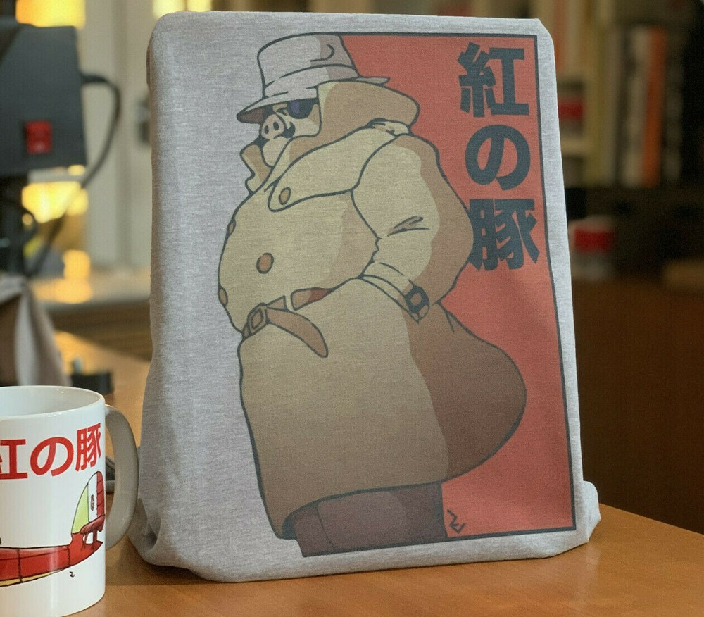 Porco Rosso Graphic Poster Tee – Kurenai no Buta 紅の豚 Studio Ghibli T-Shirt