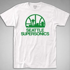 SEATTLE SUPERSONICS T-SHIRT tee nba basketball super sonics 80s 90s sports bball