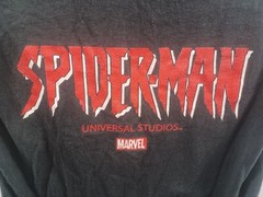 Spiderman Ride Shirt Mens small Universal Studios Marvel Double Sided Graphic