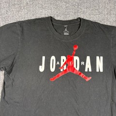 Jordan Shirt Men’s L Graphic Black Red Jumpman Logo Short Sleeve Cotton