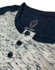 Swiss Cross Mens Raglan Henley Front Pocket Baseball T Shirt Navy White 3XL