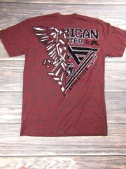 American Fighter Mens Small Red Training T Shirt Sports Gym Workout UFC MMA