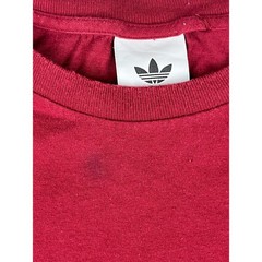 Adidas Originals Trefoil T-Shirt Large L Maroon White 3-Stripes Crewneck Cotton