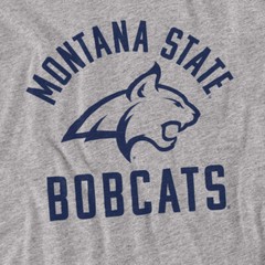 Montana State University Adult T-Shirt One Color Logo, Athletic Heather, S-5XL