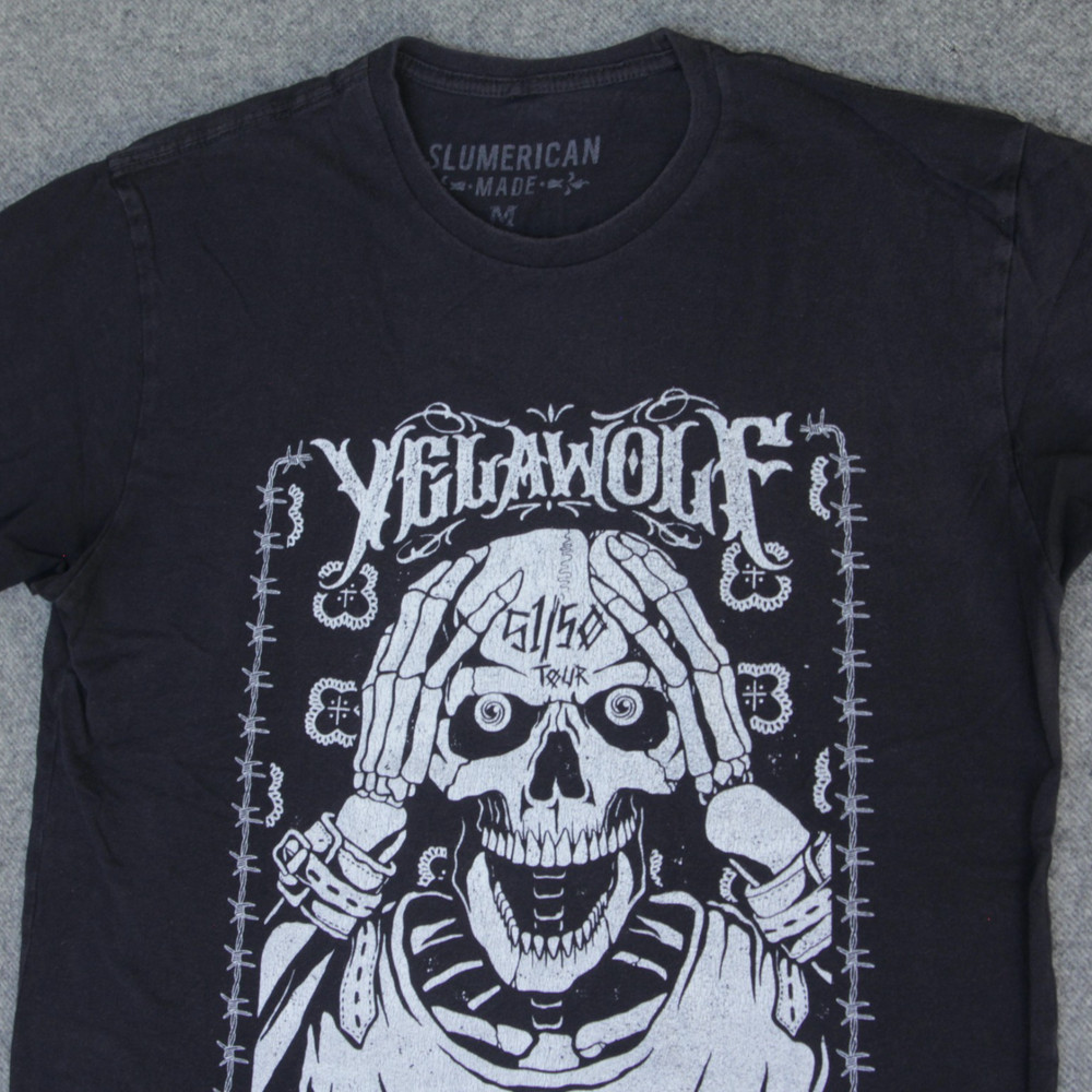 Yelawolf T Shirt M 51/50 2017 TRIAL BY FIRE Tour Skull Merch Hip Hop Country Rap