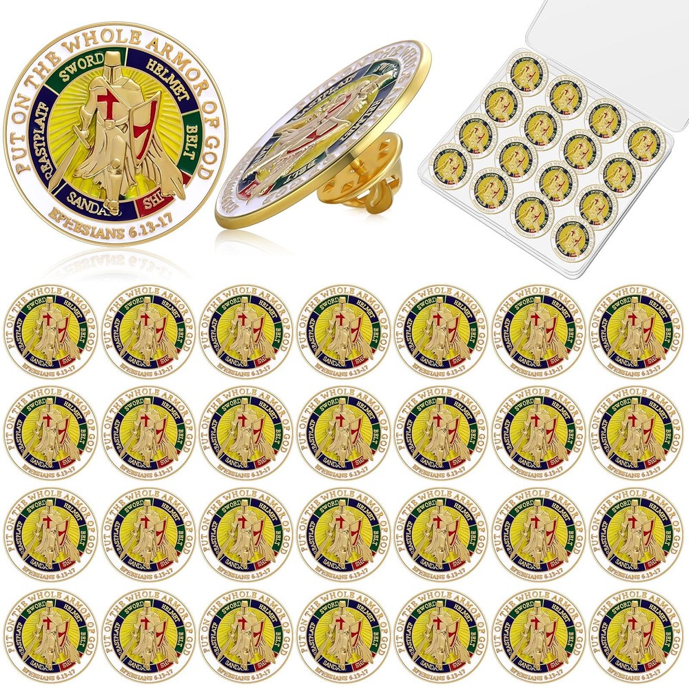 30 Pcs Armor of God Lapel Pins Christian Religious Pins Put on The Whole Chri…