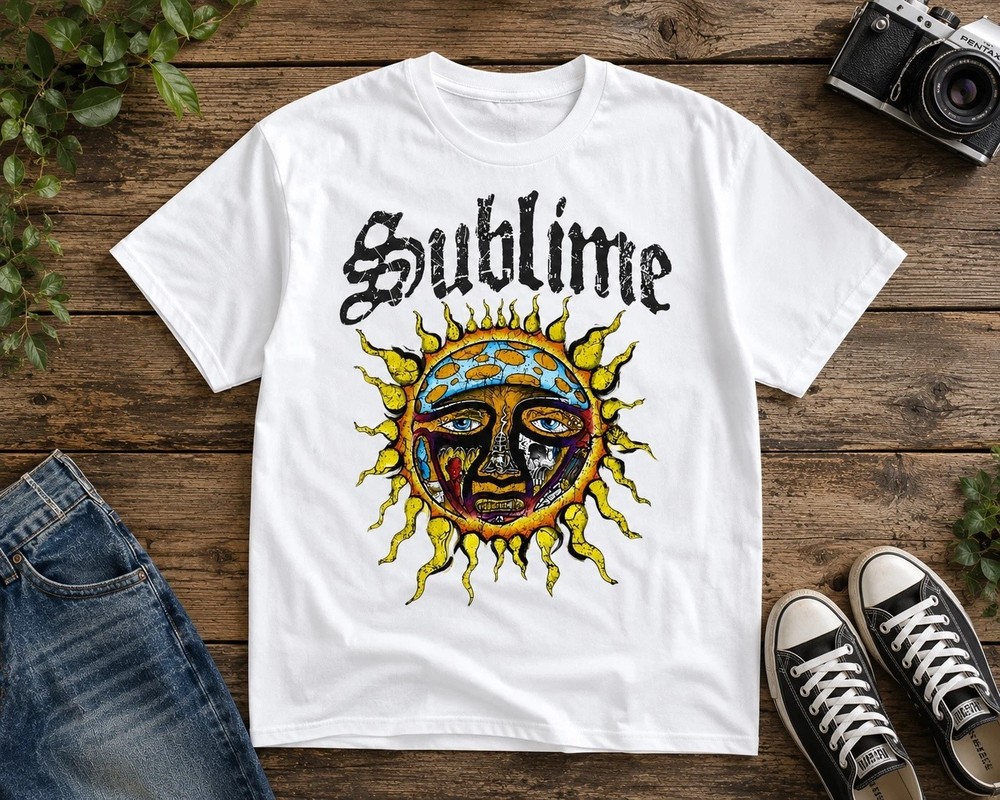 Sublime Sun Logo T-Shirt Retro Ska Punk Rock Graphic Tee Unisex
