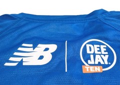 New Balance Radio Deejay Shirt Mens Slim S Womens M Blue Polyester Running Top