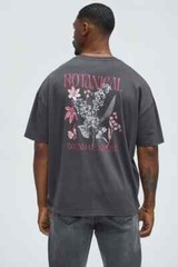 NOVA MEN Botanical Floral Sound of Nature Graphic Oversize T-Shirt XL Summer NEW