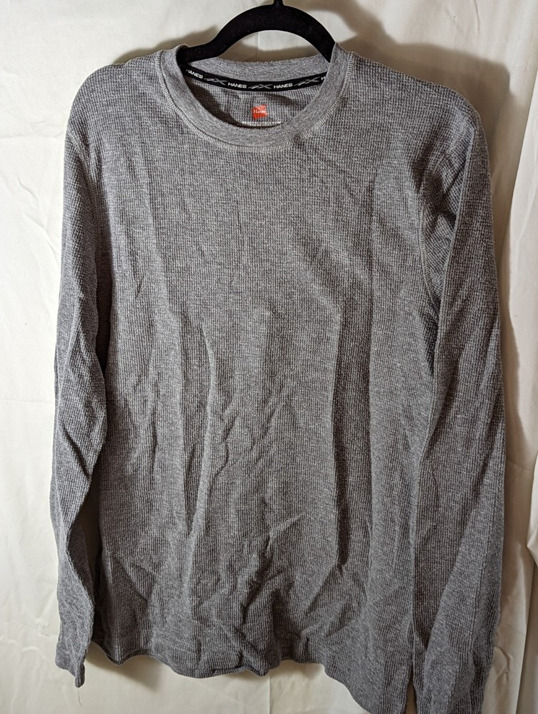 Men’s Hanes Ultimate X-Temp Thermal Crew Neck Long Sleeve – Used M Medium Gray