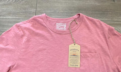Faherty Sunwashed Short Sleeve T Mens XL Pink Organic Cotton Pocket Shirt