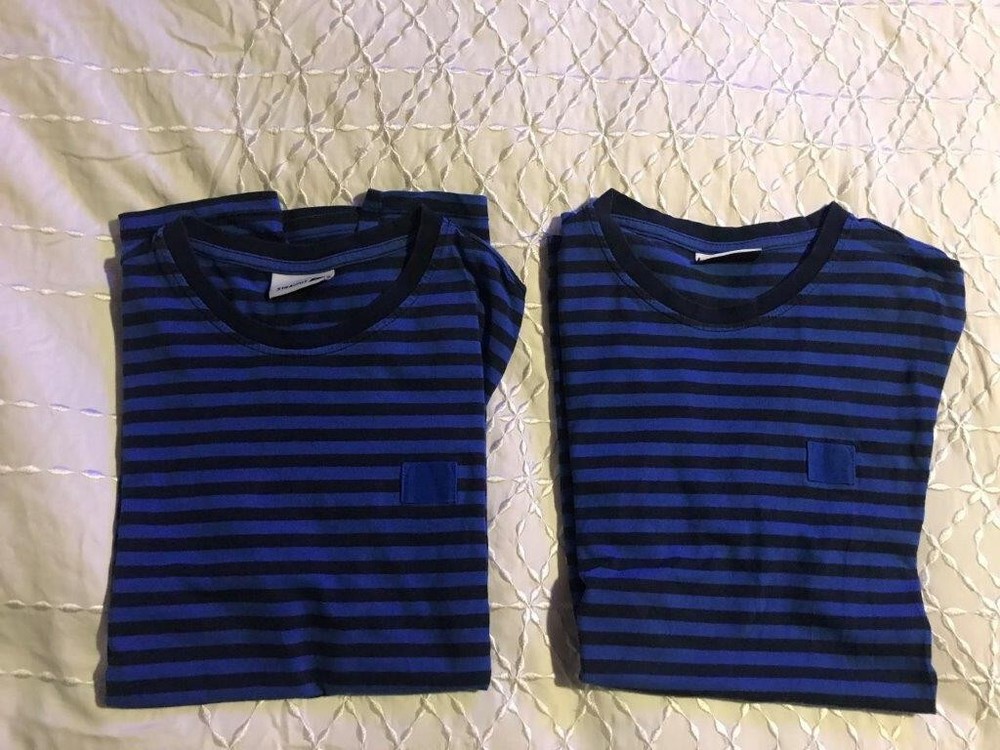 IKEA “SET OF 2” BLUE SHORT SLEEVE “HEY!” CREW-NECK T-SHIRT SIZE:G/H STRAIGHT