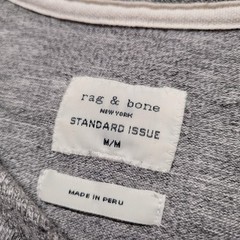 Rag & Bone Standard Issue Shirt Mens Medium Grey Raglan Long Sleeve Crewneck